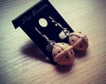 Hot Cross Buns dangle earrings
