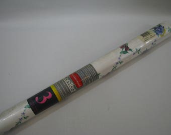 Vintage Rubbermaid Shelf Liner Contact Paper Pansy Bouquet Floral Pattern
