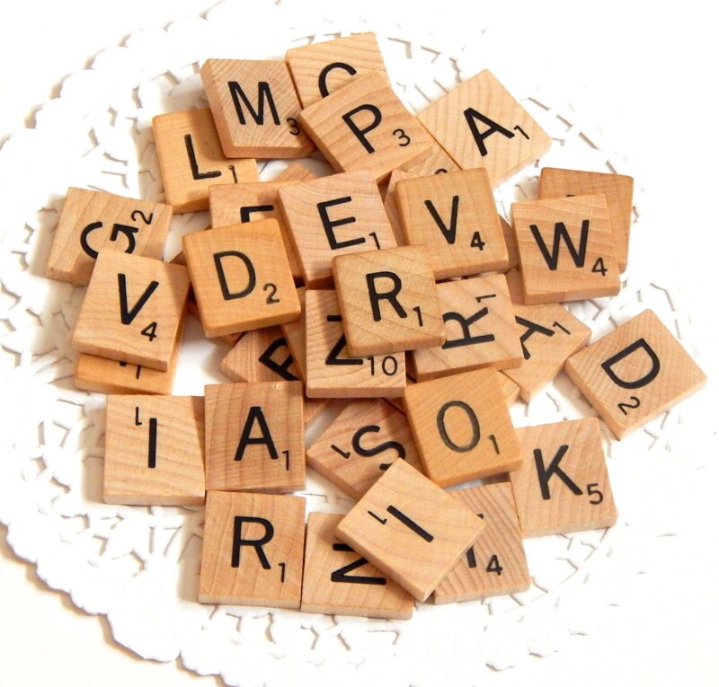 Vintage Scrabble Letters. Scrabble Tiles. Board Games. Game