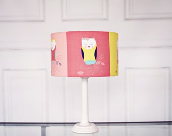 Owl Lampshade, Owl gifts, Owl nursery decor, Girls room decor, Nursery table lamp, Owl nursery lamp, Owl girl nursery, Girls nursery decor