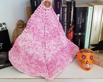 Knitted, mitered, hanging, dishcloth, washcloth, spacloth