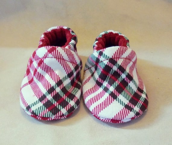 Plaid: Soft Sole Baby Shoes 0-3M Plaid: Soft Sole Baby Shoes 0-3M