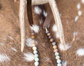 Handmade Beaded Antler Necklace