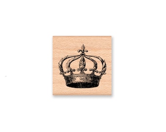 QUEENS CROWN -Wood Mounted Rubber Stamp (MCRS 27-07)