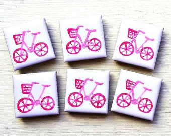 Pink Bike Magnet, Fridge Magnet, Stationary Magnets, Gift for Teacher, Refrigerator Magnet, Cycling Gift, Bicycle, Gift for Girls, For Her