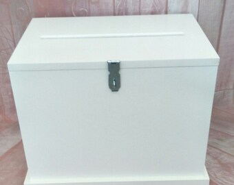Large White Wishing Well with Hinge Lid - Price includes Shipping