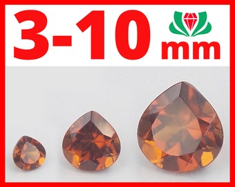 Hessonite Heart, 3-10mm, Natural Hessonite, Hessonite, Hessonite Garnet, Hessonite Stone Price, Hessonite Gemstone, Hessonite Stone