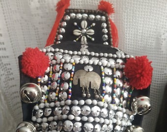 Jahrgang Thai Kopfschmuck, Hill Tribe, Akha, Karen, Thailand, Siam, tribal Fusion Tanz, Festival-Kopfschmuck, Boho-Dekor, Böhmisch, Stammes-