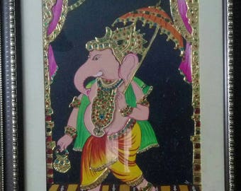 Original handmade Tanjore painting- Ganesha