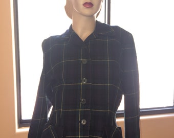 vintage 1940s Gordon tartan plaid blazer by Bardley