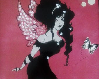 pin-up floral winged fairy table
