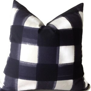 Caitlin Wilson Pillow Buffalo Check Pillow Cover, Navy Throw Pillows, High End Geometric Pillows, Home Decor, Housewares, Accent Pillow