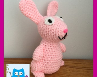 PDF Pattern for Crochet Amigurumi Pink Bunny Rabbit Doll