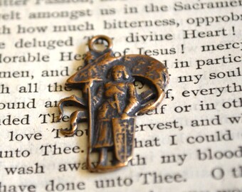 St. Joan of Arc - Religious Medal - Catholic Medal - Bronze or Sterling Silver (SF-1061)