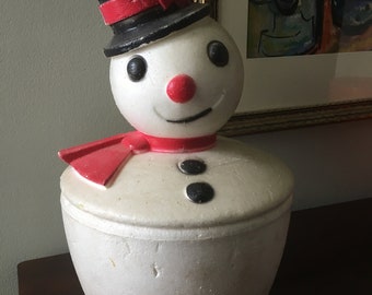 RARE Gotham Styrofoam Snowman Ice Bucket Cooler