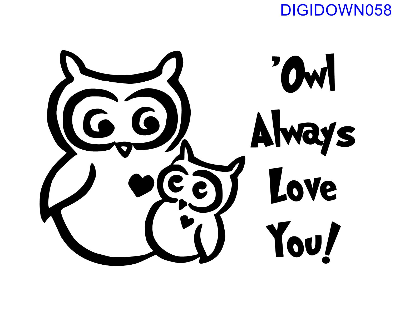Download Owl Always Love You w/Two Owls SVG Cut File mtc svg pdf