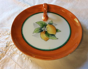 Noritake hand painted finger handle dish