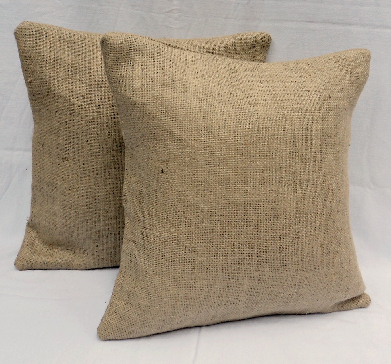 Set of 2 26x26 or 28x28 Burlap Euro Shams Completely Lined