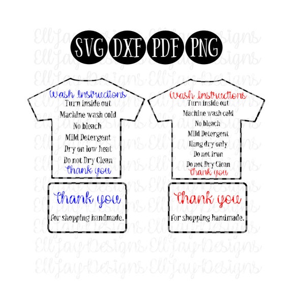 Shirt wash instructions svg HTV shirt care card care card