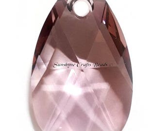 Swarovski Crystal Beads 6106 CRYSTAL ANTIQUE PINK Pear Shaped Pendant 1 Pc - 16mm & 22mm Available