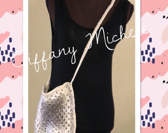 Beige Purse Cross-Body Bag / Satchel / Handmade /Crochet