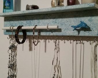 Dolphin Jewelry Organizer, Necklace Organizer, Wall Mounted Jewelry Holder