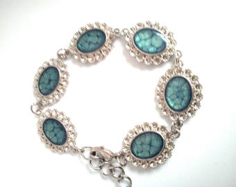 Bracelet six links paint and resin