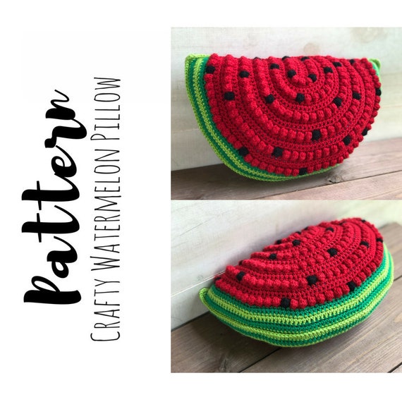 Crochet Watermelon Pillow Pattern, Watermelon Pillow Pattern, Crochet Watermelon Pattern, Crochet Pillow Pattern, DIGITAL DOWNLOAD, Summer Crochet Watermelon Pillow Pattern, Watermelon Pillow Pattern, Crochet Watermelon Pattern, Crochet Pillow Pattern, DIGITAL DOWNLOAD, Summer - How to Crochet Summer Pillow Patterns