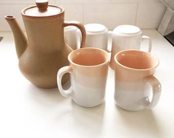 70s era STONEWARE coffee pot