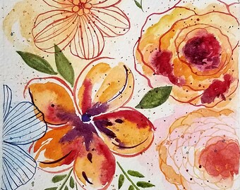 6 x 8 Spring Flowers original