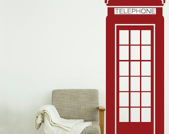 Geographical Landmark UK British Icon London Phone Booth-Wall Decal Custom Vinyl Art Stickers