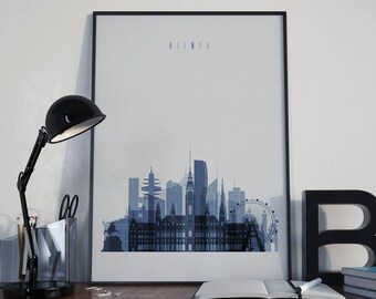 Vienna Art Vienna Watercolor Vienna Multicolor Vienna Wall Art Vienna Wall Decor Vienna Home Decor Vienna Skyline Vienna Print Vienna Poster