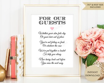 Wedding Bathroom basket sign (INSTANT DOWNLOAD) - Wedding Bathroom sign - Printable wedding signs - Wedding printables