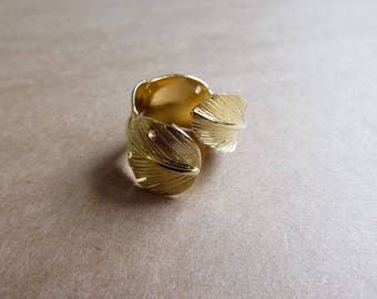 Feather Ring Gold Plated Adjustable Tribal Feather ring, Gift Boxed + Gift Bag , Free UK Delivery GF