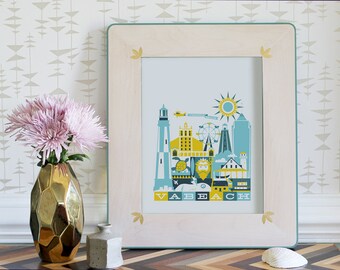 VIRGINIA BEACH print - 11 x 14 in. (color: Mellow)