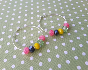 Springtime Colors Hoops . Earrings