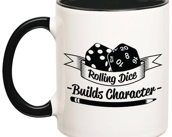 Builds Character Mug, Dungeons and Dragons Mug, DnD Mugs, Dice Mugs, Role Playing Mugs, RPG Mugs, Dungeons and Dragons Gift Ideas, Gamer Mug