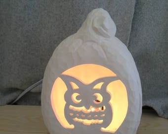 ceramic bisque single owl pumpkin