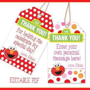 EDITABLE PDF Favor Tags 4 Designs / Thank You Tags / Instant Download /Favor Tag