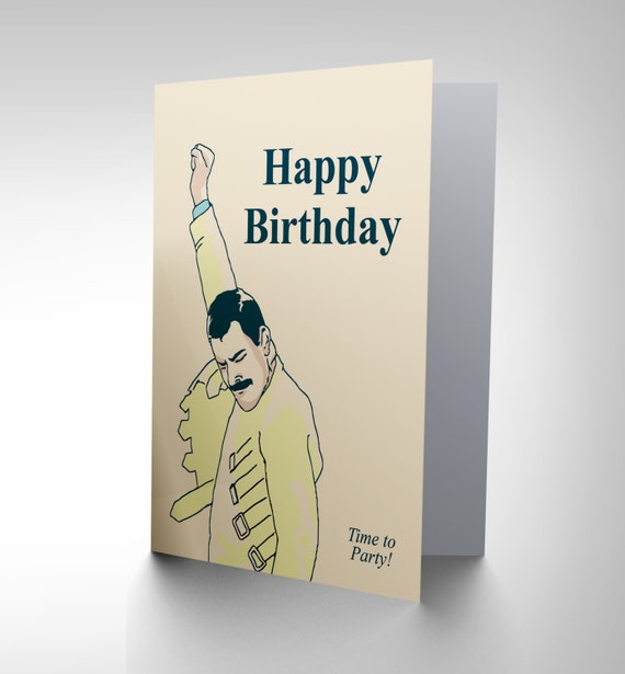 Birthday Card / Freddie Mercury / Queen / Blank Card CP1697