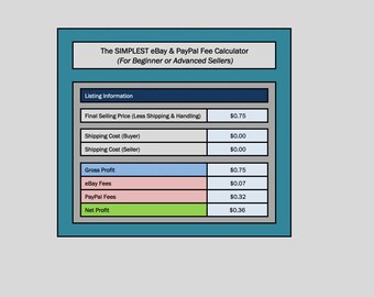 Simplest eBay & PayPal Final Fee Calculator + FREE INVOICE!