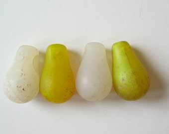 4 African Trade Bead Drops Pendants