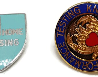 2 Nurse Lapel Pins Pinchbacks NLN National League of Nurses and Home Nursing