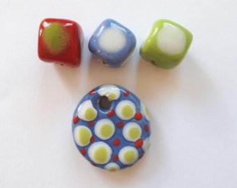 Pendant and silver ceramic beads