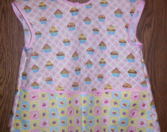 Girls Cupcake Apron Smock