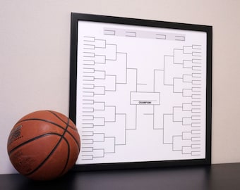 Sports Bracket Large Dry Erase Board - Black & White Tournament Whiteboard - Framed Dry Erase Board - Basketball -Lawn Games -Golf -Tennis