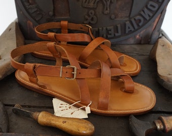 Handmade Leather Sandals Men's Genuine Leather and Vegetable
