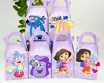 Dora favor box, Dora birthday party supplies, Dora favor bag, Dora theme party favor boxes, Dora goody box