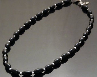 Black Onyx and Sterling Silver Necklace