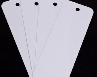 50 blank bookmarks, 2 inch by 6 inch with pre-punched hole, high quality cardstock